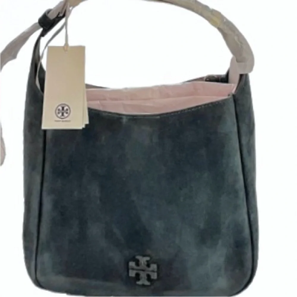 ๐- Tory Burch-Thea Suede Crossbody/Shoulder Bag. Warm Teal. NWT Gorgeous - Picture 7 of 12